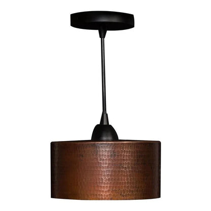 Premier Copper 8 in. Hammered Copper Round Cylinder Pendant Light (L900DB) main image.