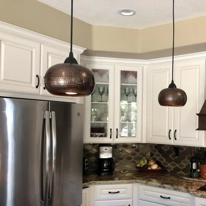 Premier Copper Hammered Copper Globe Pendant Light