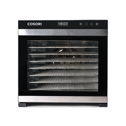 COSORI Premium Pro 10-Tray Food Dehydrator showing multi-layer tray capacity