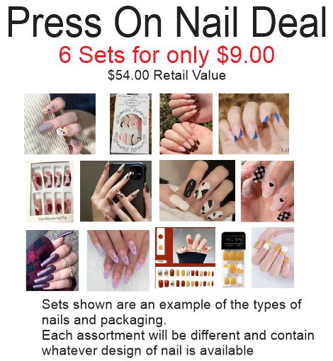 Press On Nail Deal 6 Assorted Random Sets