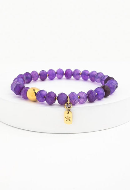 Purple Agate Beaded Bracelet- Gives Freedom to Exploited Women!