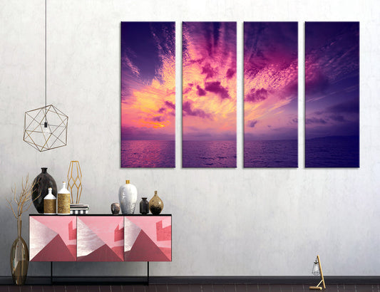 Purple Sunset in the Ocean Canvas Print #7040