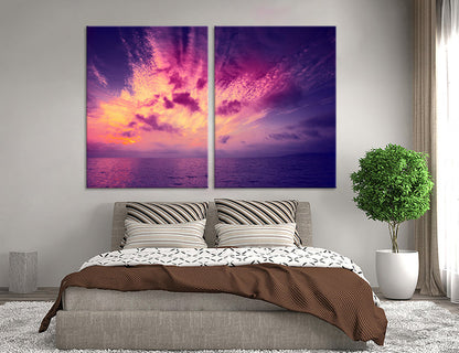 Purple Sunset in the Ocean Canvas Print #7040