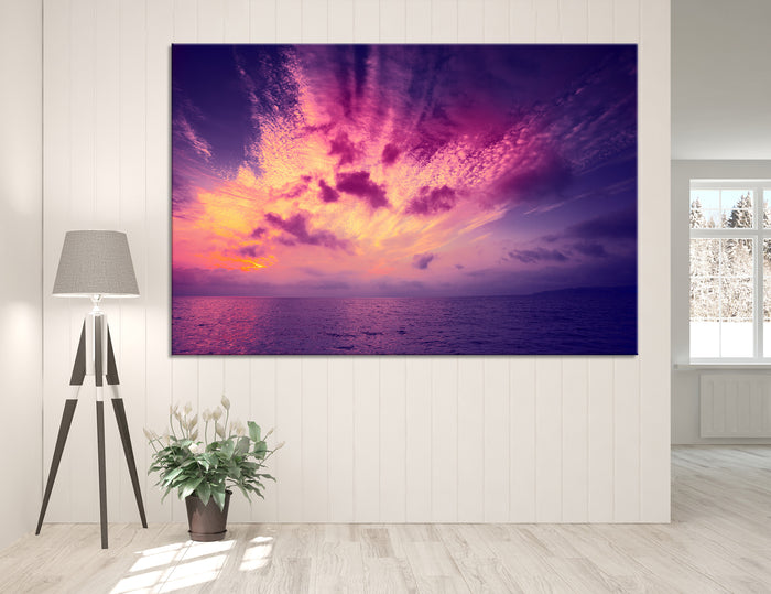 Purple Sunset in the Ocean Canvas Print #7040