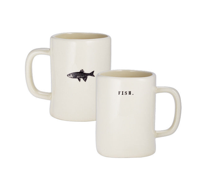 Rae Dunn Fishing Mugs - Set of 4