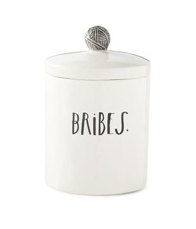 Rae Dunn Stem Print "Bribes" Cat Treat Canister