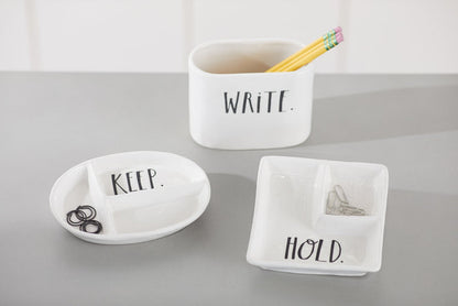 Rae Dunn Stem Print "Hold" Office Tray