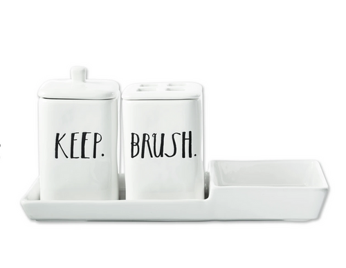 Rae Dunn Stem Print Powder Room Set