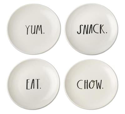 Rae Dunn Stem Print Small Plates, Set of 4
