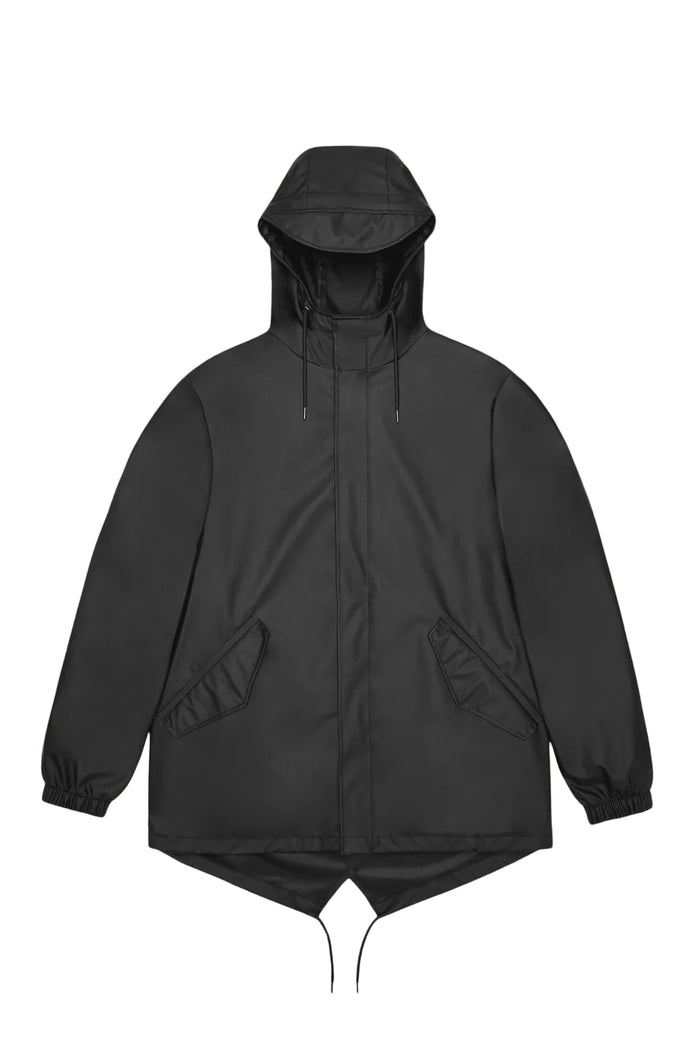 Rains Short Fishtail Jacket - Black