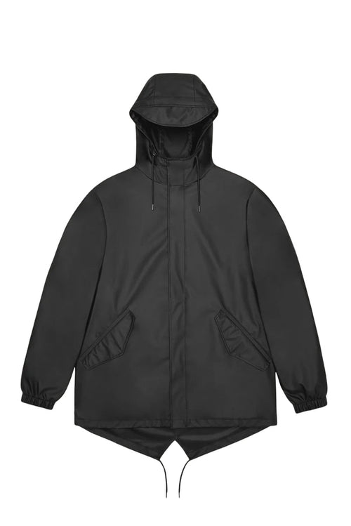 Rains Short Fishtail Jacket - Black