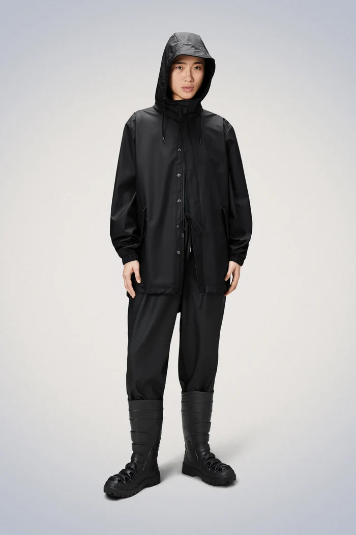Rains Short Fishtail Jacket - Black