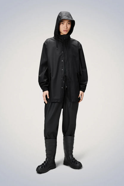 Rains Short Fishtail Jacket - Black