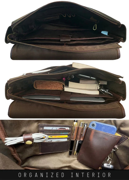 Ranger Buffalo Leather Crossbody Laptop Messenger Bag (16 inch)