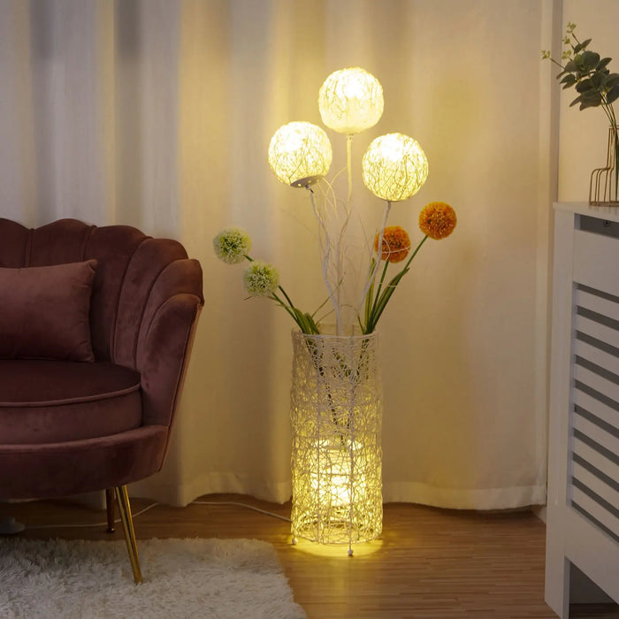 Rattan Flower Living Room Floor Lamp Canva Home