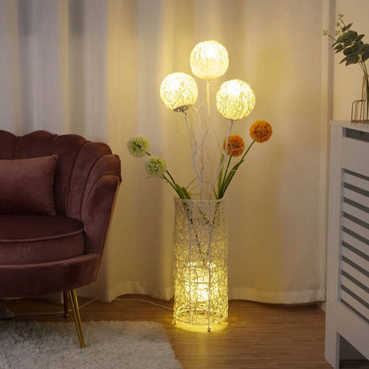 Rattan Flower Living Room Floor Lamp Canva Home