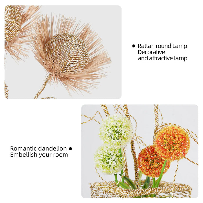Rattan Flower Living Room Floor Lamp Canva Home