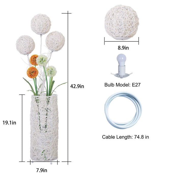 Rattan Flower Living Room Floor Lamp Canva Home