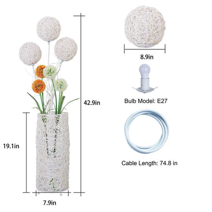 Rattan Flower Living Room Floor Lamp Canva Home