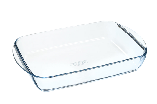 Rectangular glass oven dish specially designed for lasagne.