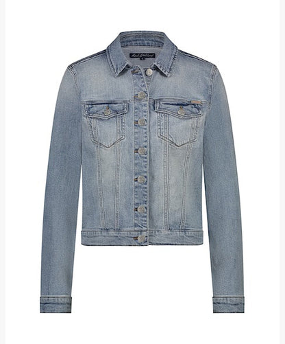 Red Button Jackie Denim Jacket - Bleach