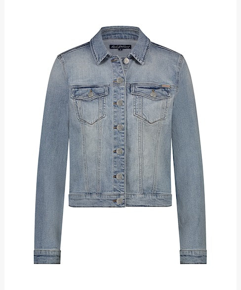 Red Button Jackie Denim Jacket - Bleach