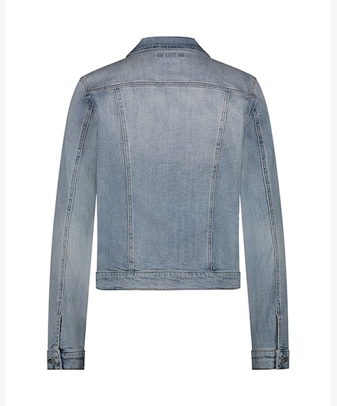 Red Button Jackie Denim Jacket - Bleach