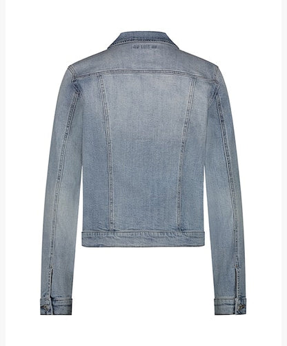 Red Button Jackie Denim Jacket - Bleach