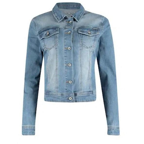 Red Button Jackie Denim Jacket - Light Stone