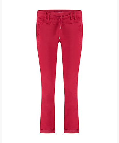 Red Button Tessy Crop Jogger - Red
