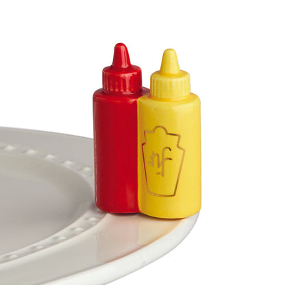 Retired Nora Fleming Mini Ketchup & Mustard Bottles A230 Main Squeeze