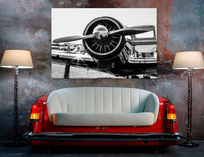 Retro Black And White Canvas Print #3826