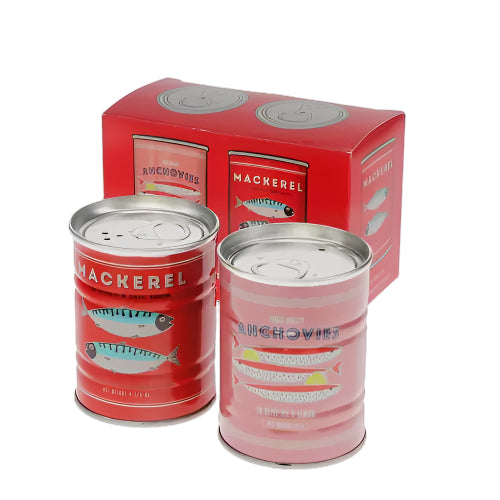 Rex Tin Salt & Pepper Shakers - Mackerel & Anchovies