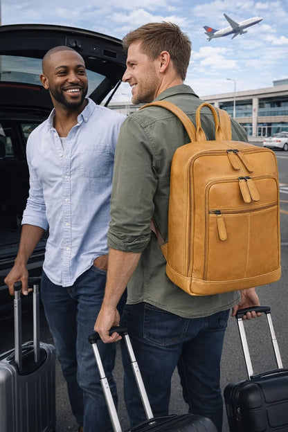 Ridge Genuine Leather Backpack Travel Rucksack Shoulder Bag