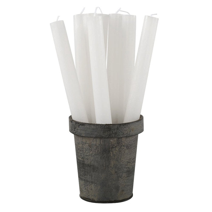 Rustic Dinner Candle  - White
