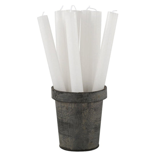 Rustic Dinner Candle  - White