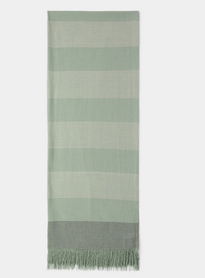 Sage Green  Striped GOT's Cotton Scarf/ Shawl - Help Break the Cycle of Poverty!