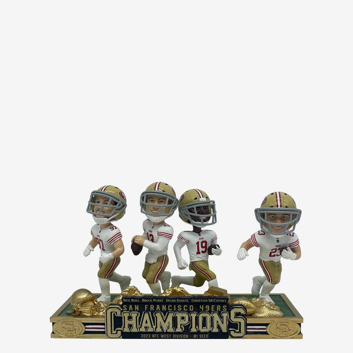 San Francisco 49ers 2023 NFC West Division Champions Mini Bobblehead Scene