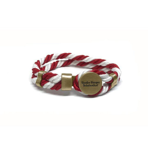 Schützenfest-Armband rot/weiß | Schriftzug: Neusser Bürger Schützenfest