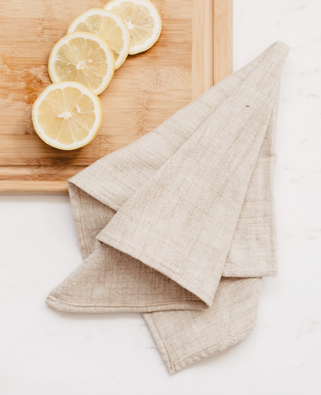 Set of 4 Hand Woven Ethiopian Cotton Petra Dinner Napkins- Navy or Beige, Eco-Friendly, Fair Trade - Give Back Goods