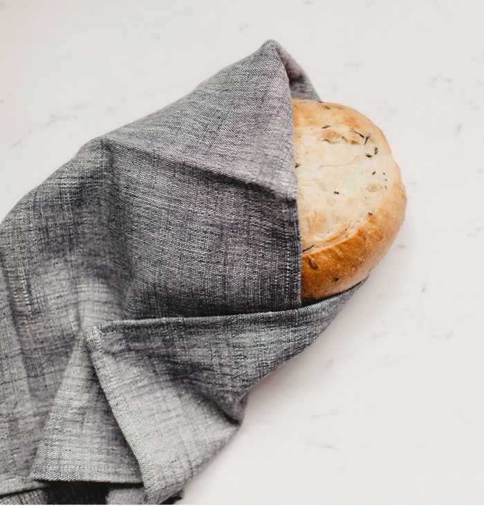 Set of 4 Hand Woven Ethiopian Cotton Petra Dinner Napkins- Navy or Beige, Eco-Friendly, Fair Trade - Give Back Goods