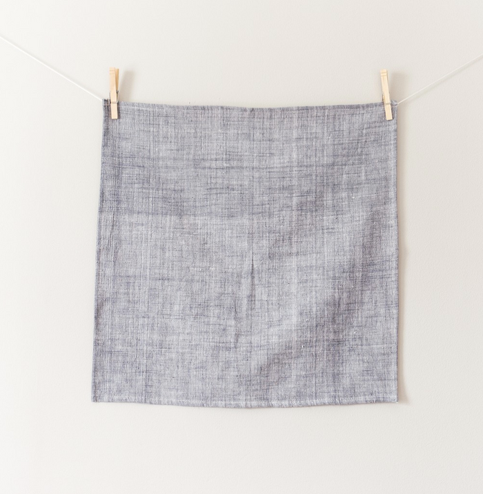 Set of 6 Hand Woven Ethiopian Cotton Petra Dinner Napkins- Navy or Beige, Eco-Friendly, Fair Trade
