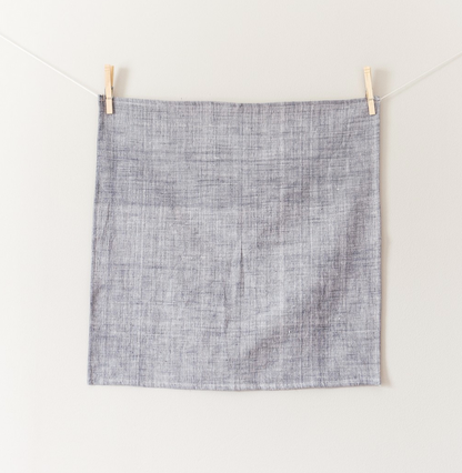 Set of 6 Hand Woven Ethiopian Cotton Petra Dinner Napkins- Navy or Beige, Eco-Friendly, Fair Trade