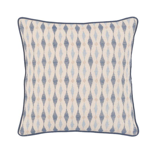 Sierra Ikat Embellished Cushion - Ink Blue