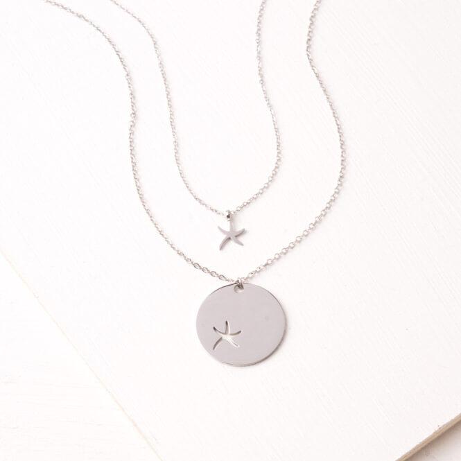 Silver Starfish Pendant Necklace Set - Give Hope & Freedom To Women!