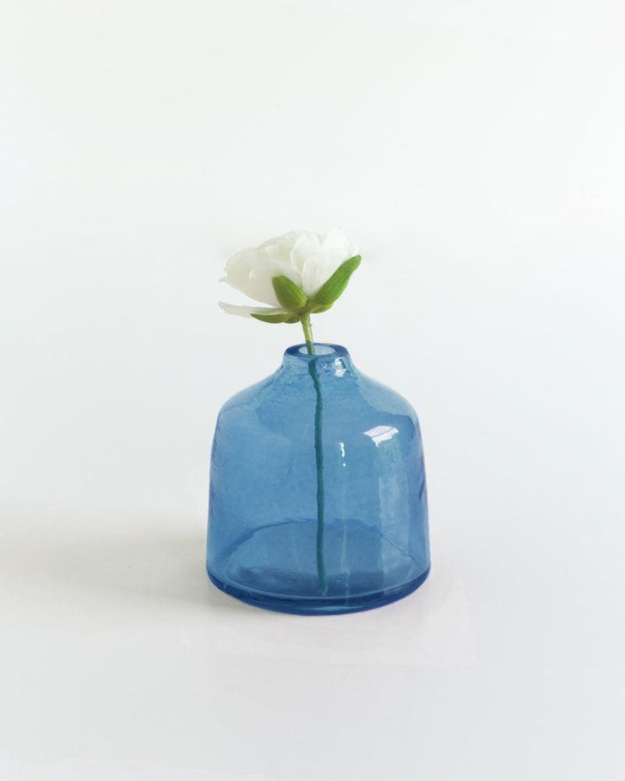 Small Handblown Hammered Bud Vase, Fair Trade, India