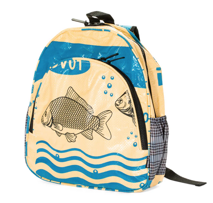 Small Upcycled Day or Childs Backpack made from Feed Bags- Eco-Friendly, Saves Landfills!