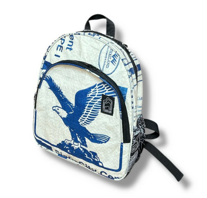 Small Upcycled Day or Childs Backpack made from Feed Bags- Eco-Friendly, Saves Landfills!