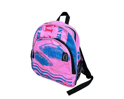 Small Upcycled Day or Childs Backpack made from Feed Bags- Eco-Friendly, Saves Landfills!