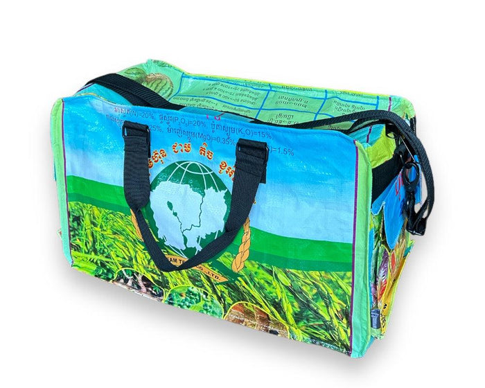 Small Upcycled Duffel Bag, Sustainable